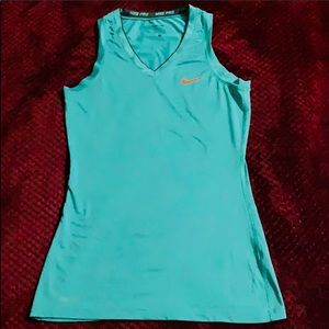 Teal Nike pro tank top size small